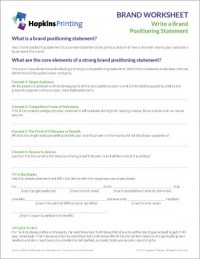 Brand Worksheet Brand Positioning Statement icon
